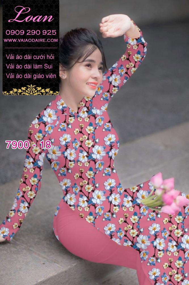 Vải áo dài hoa nhỏ
