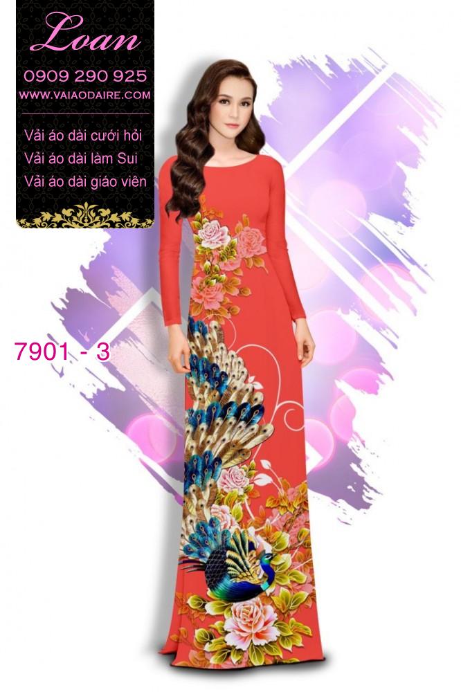 Vải áo dài hoa 3D Vải áo dài hoa 3D