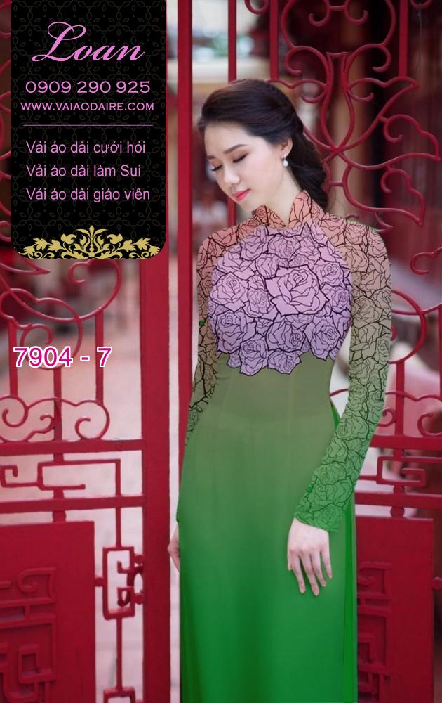 Vải áo dài hoa nhí
