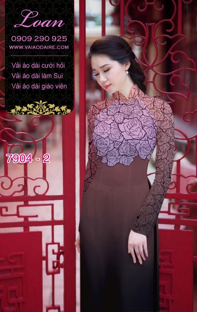 Vải áo dài hoa nhí