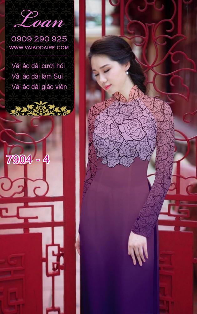 Vải áo dài hoa nhí