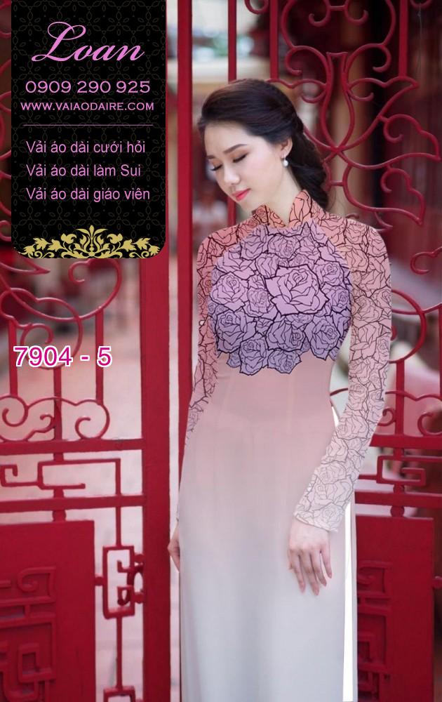 Vải áo dài hoa nhí