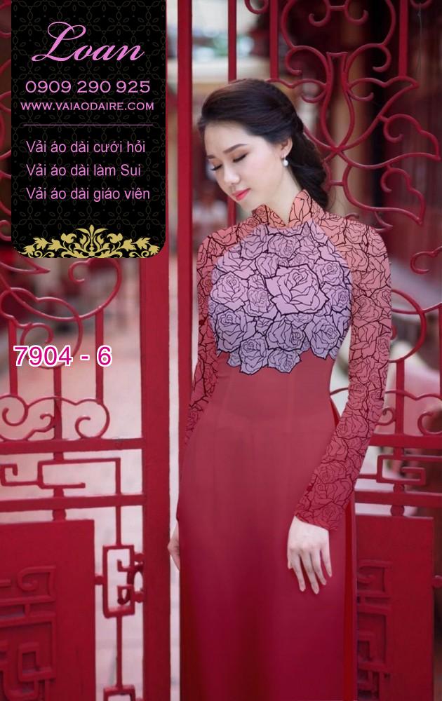 Vải áo dài hoa nhí