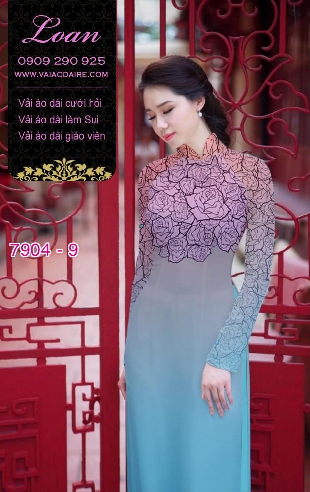 Vải áo dài hoa nhí