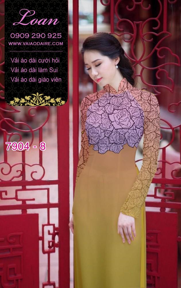 Vải áo dài hoa nhí