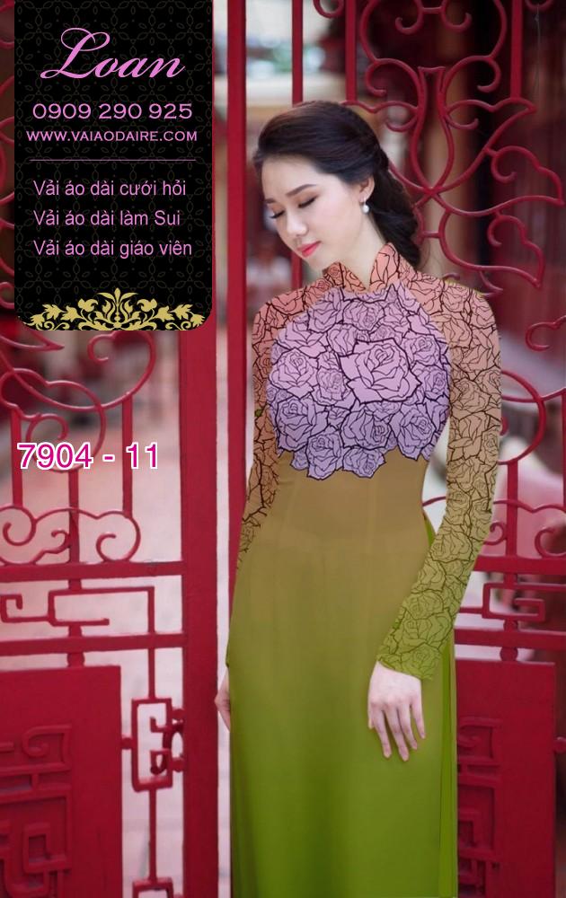 Vải áo dài hoa nhí
