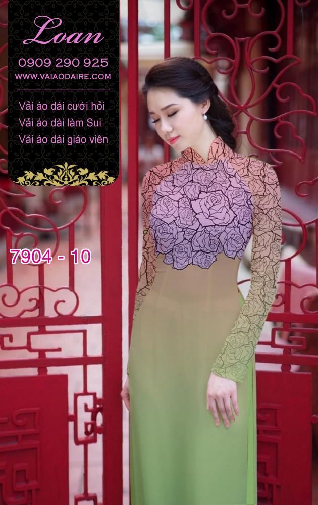 Vải áo dài hoa nhí