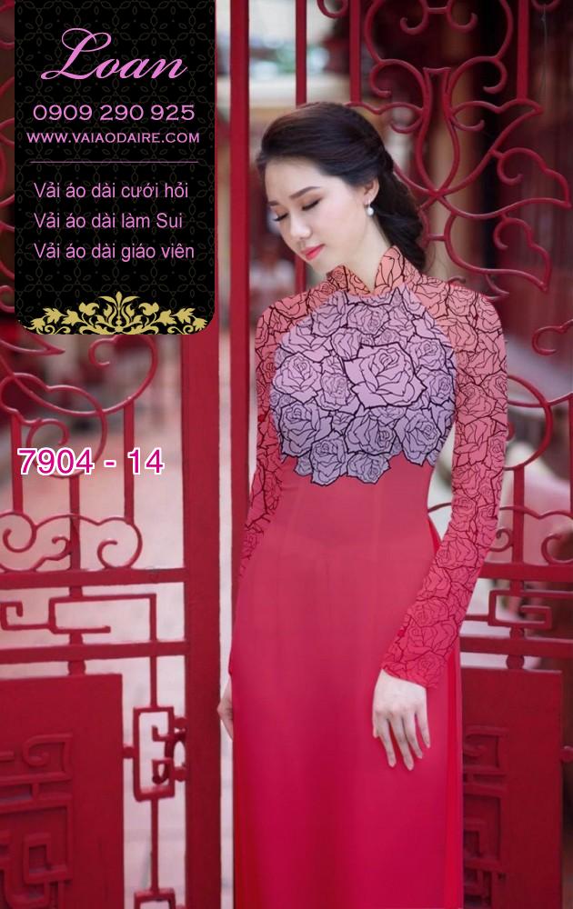 Vải áo dài hoa nhí