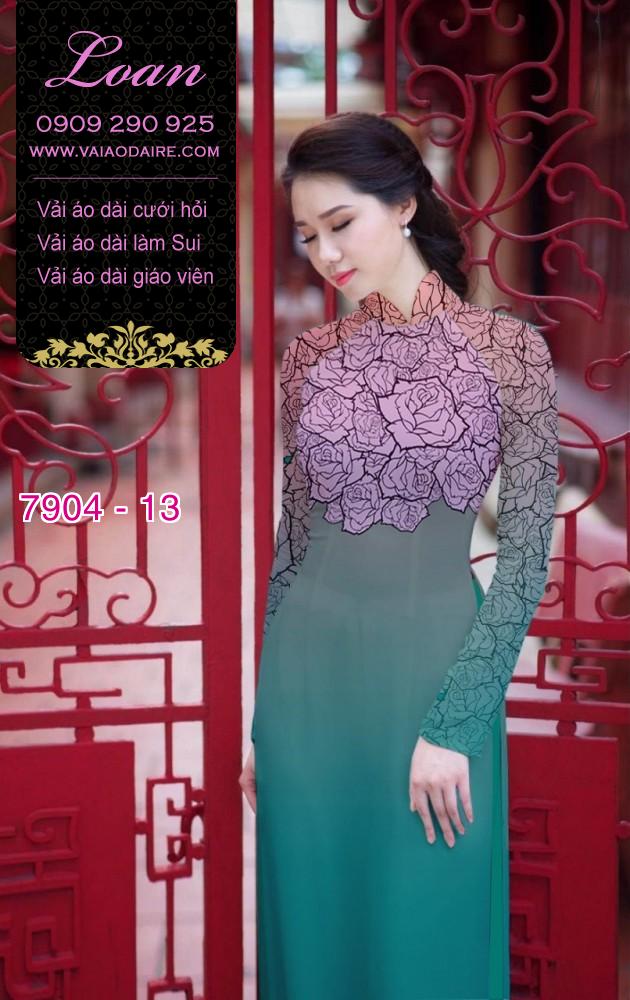 Vải áo dài hoa nhí