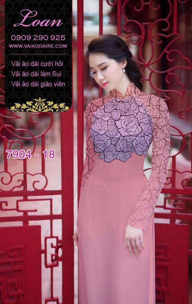 Vải áo dài hoa nhí