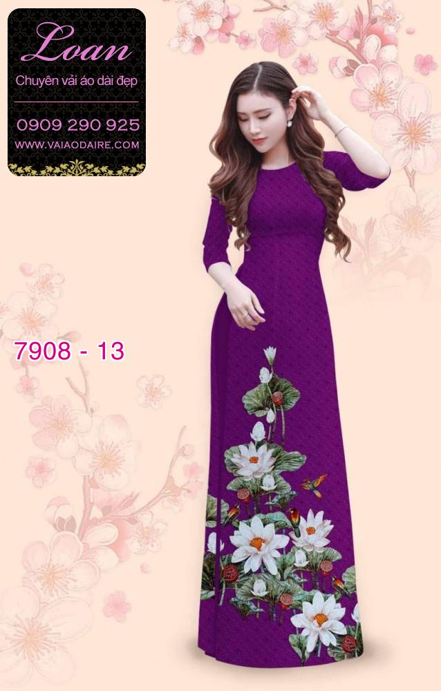 Vải áo dài hoa Sen