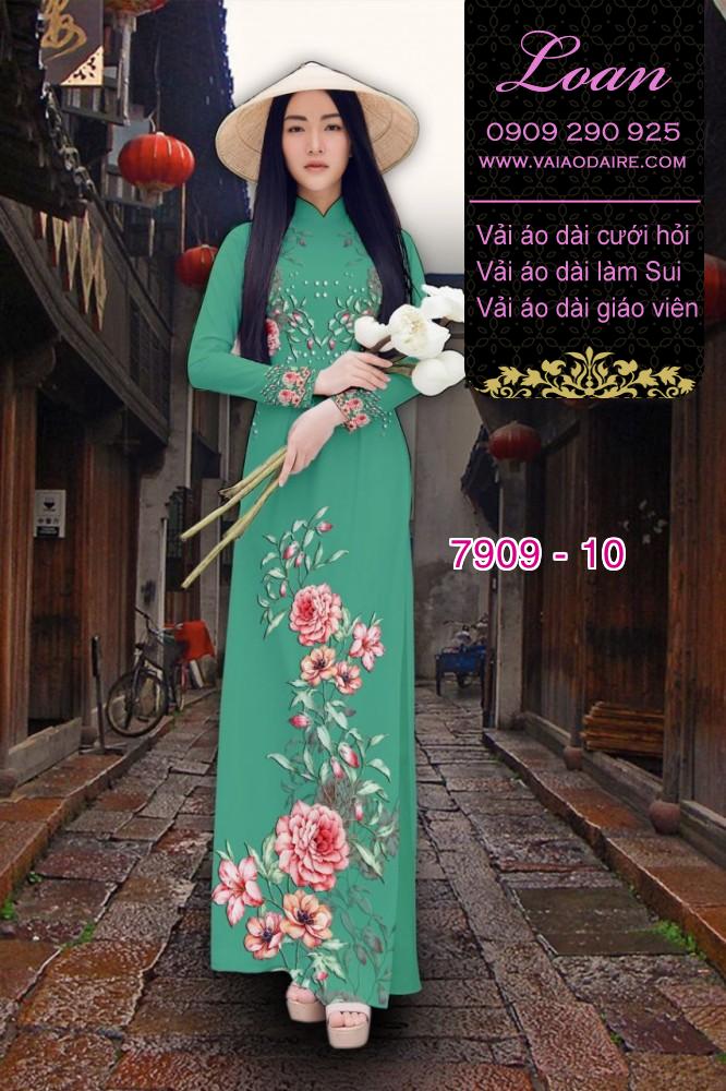 Vải áo dài hoa 3D