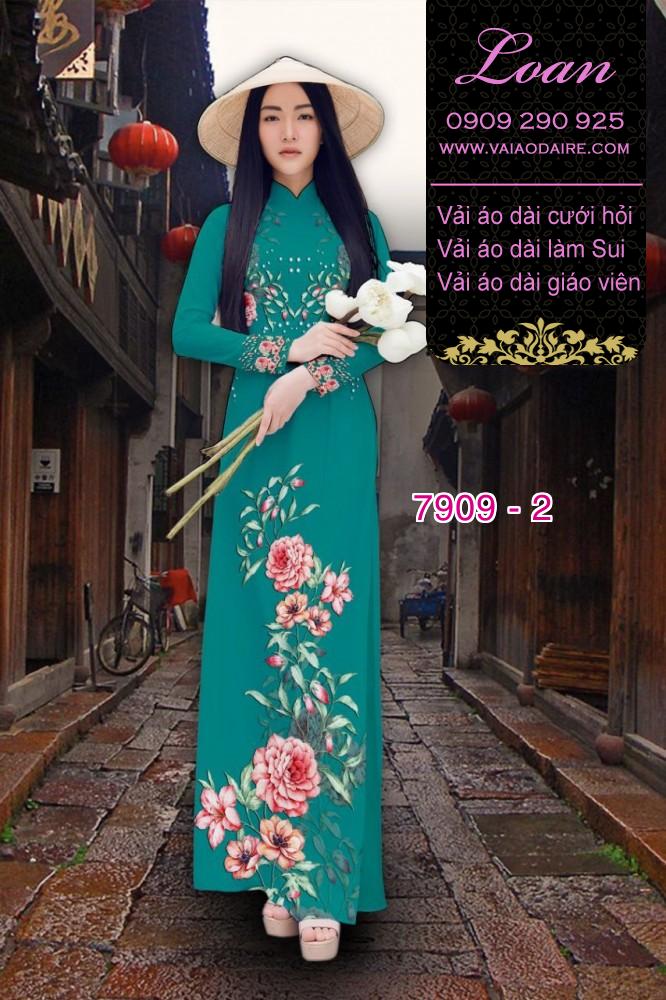 Vải áo dài hoa 3D