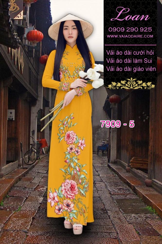 Vải áo dài hoa 3D