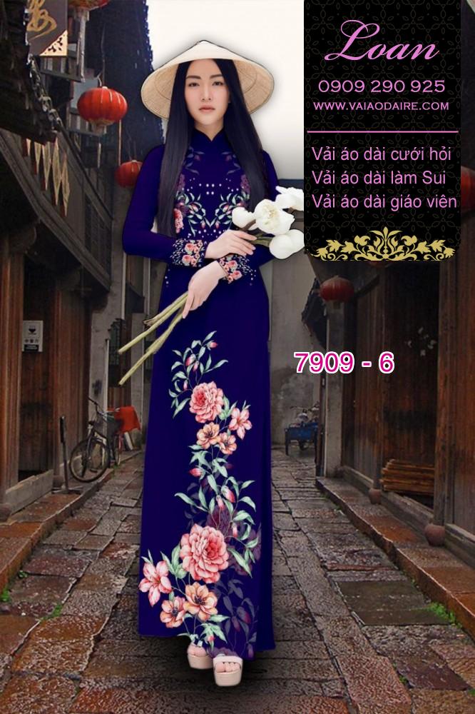 Vải áo dài hoa 3D