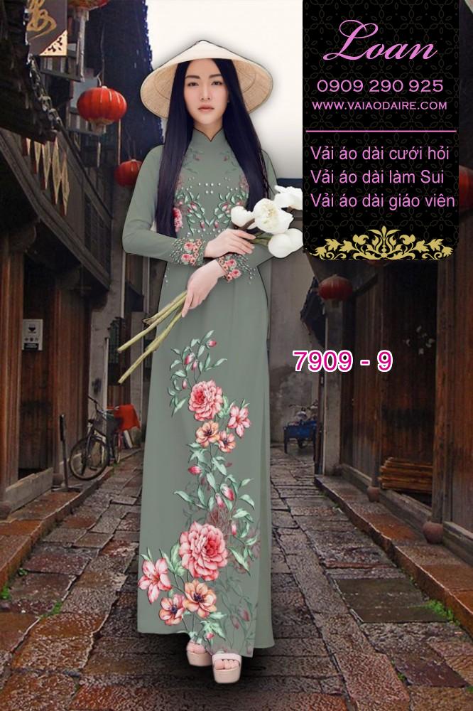 Vải áo dài hoa 3D