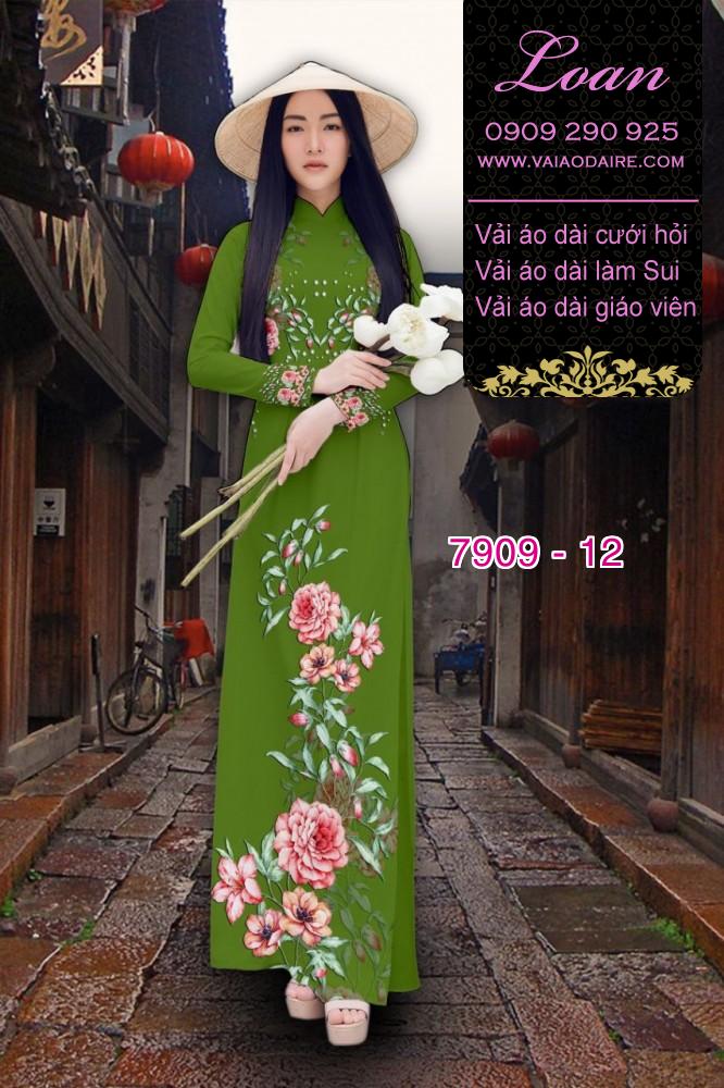 Vải áo dài hoa 3D