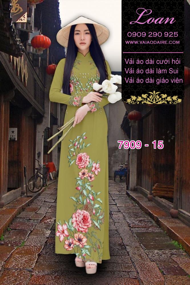 Vải áo dài hoa 3D