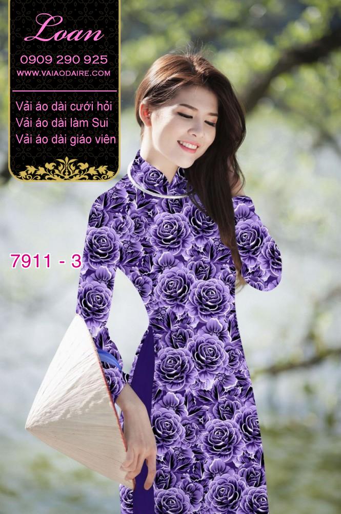 Vải áo dài hoa nhí