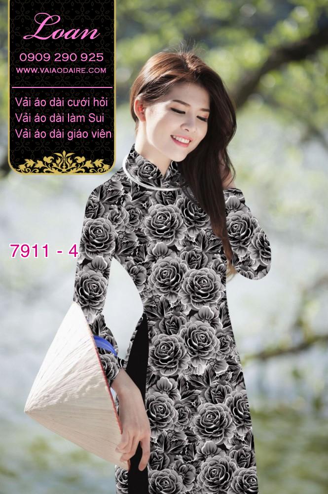 Vải áo dài hoa nhí