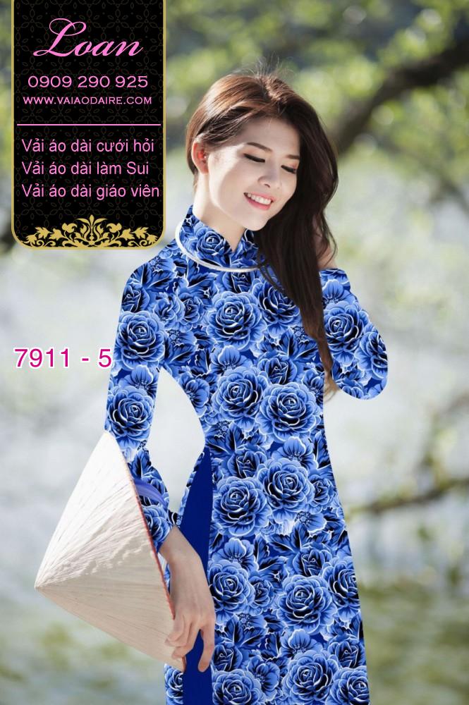 Vải áo dài hoa nhí