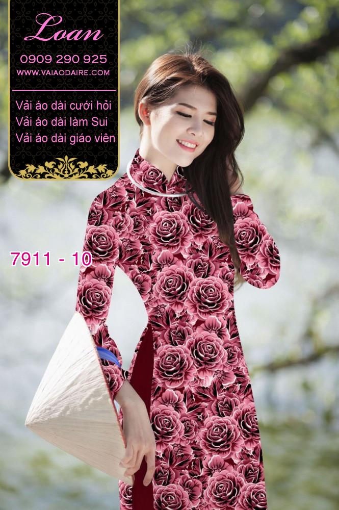 Vải áo dài hoa nhí