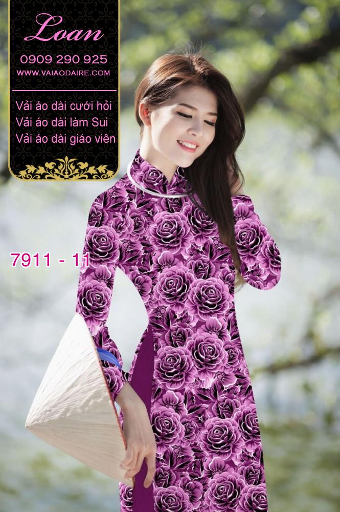 Vải áo dài hoa nhí