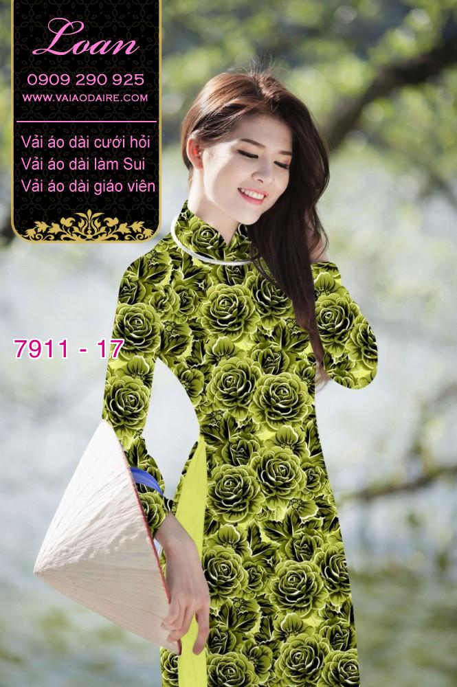 Vải áo dài hoa nhí