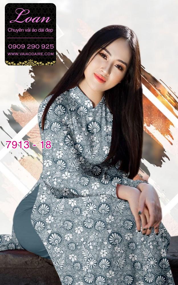 Vải áo dài hoa nhí Vải áo dài hoa nhí