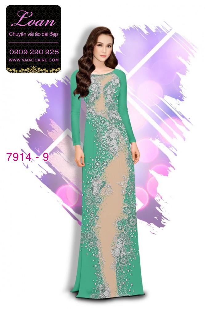 Vải áo dài hoa chạy dọc