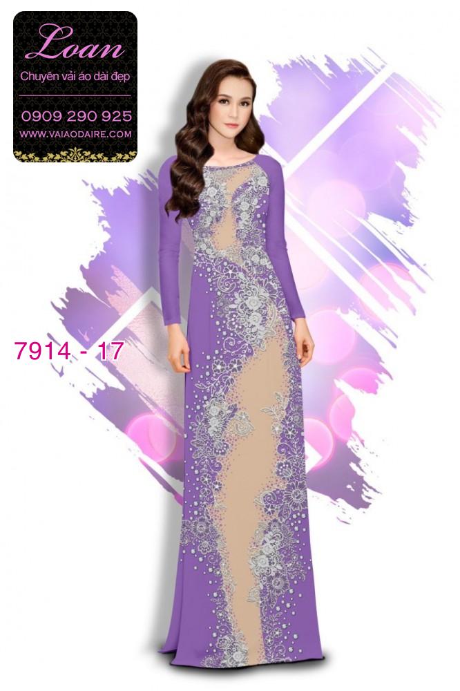 Vải áo dài hoa chạy dọc