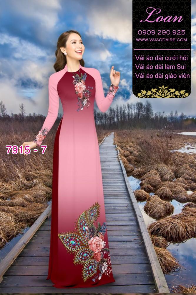 Vải áo dài hoa 3D Vải áo dài hoa 3D