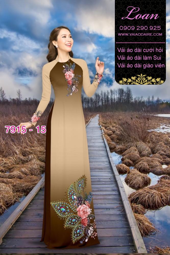 Vải áo dài hoa 3D Vải áo dài hoa 3D