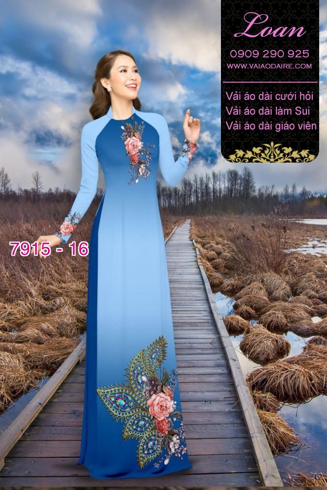 Vải áo dài hoa 3D Vải áo dài hoa 3D