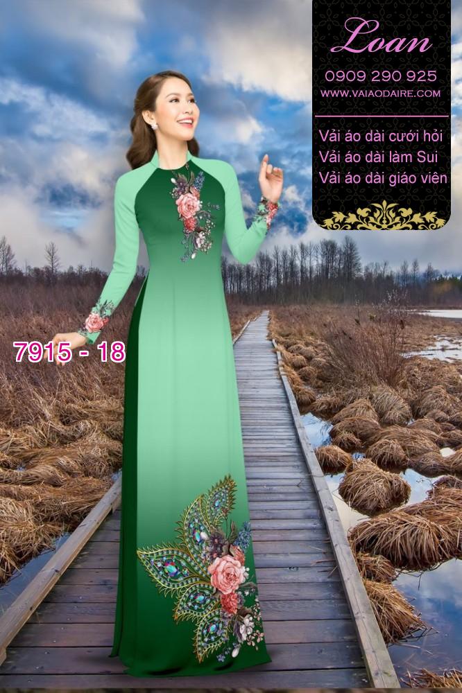 Vải áo dài hoa 3D Vải áo dài hoa 3D