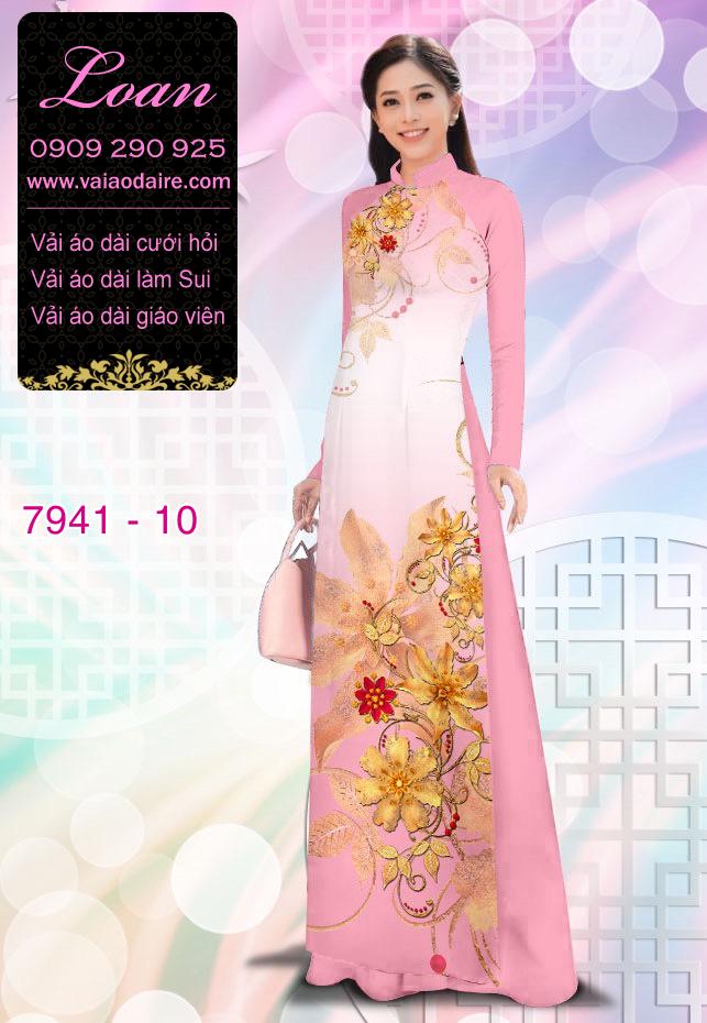 Vải áo dài hoa 3D Vải áo dài hoa 3D