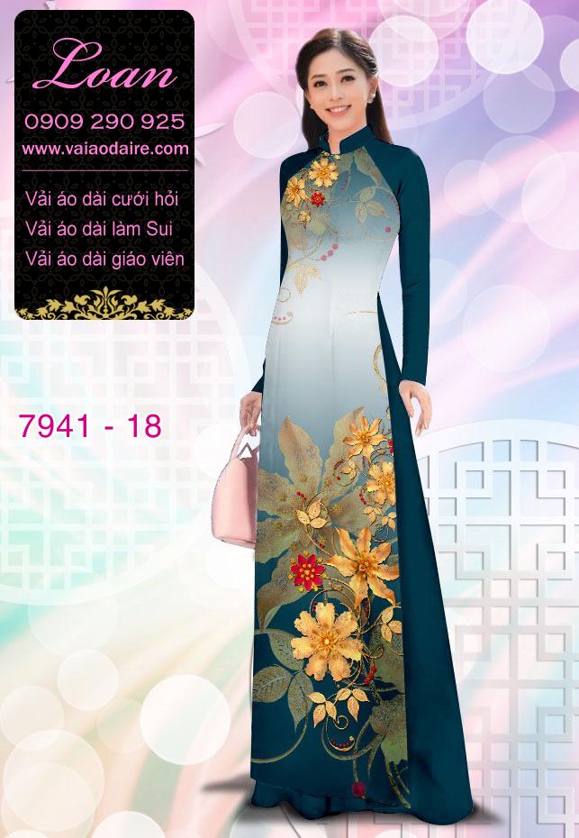 Vải áo dài hoa 3D Vải áo dài hoa 3D