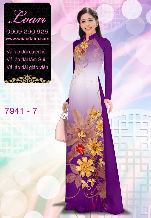 Vải áo dài hoa 3D Vải áo dài hoa 3D