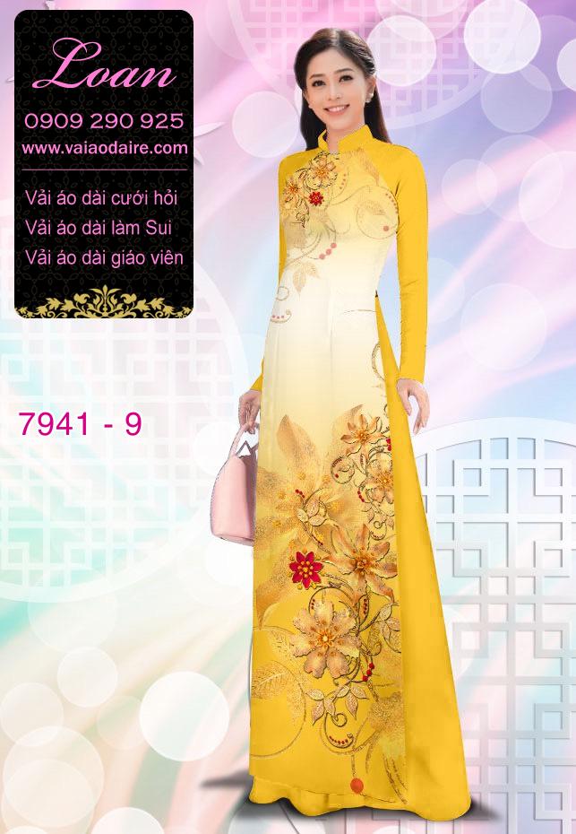 Vải áo dài hoa 3D Vải áo dài hoa 3D
