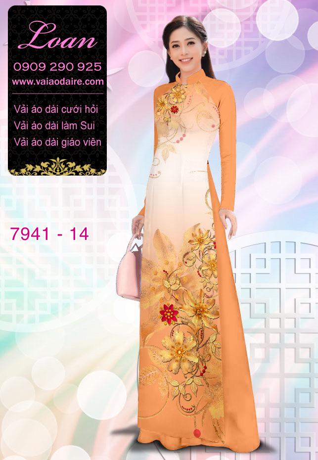 Vải áo dài hoa 3D Vải áo dài hoa 3D