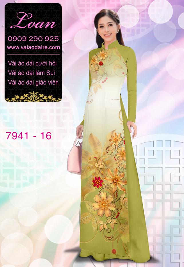 Vải áo dài hoa 3D Vải áo dài hoa 3D