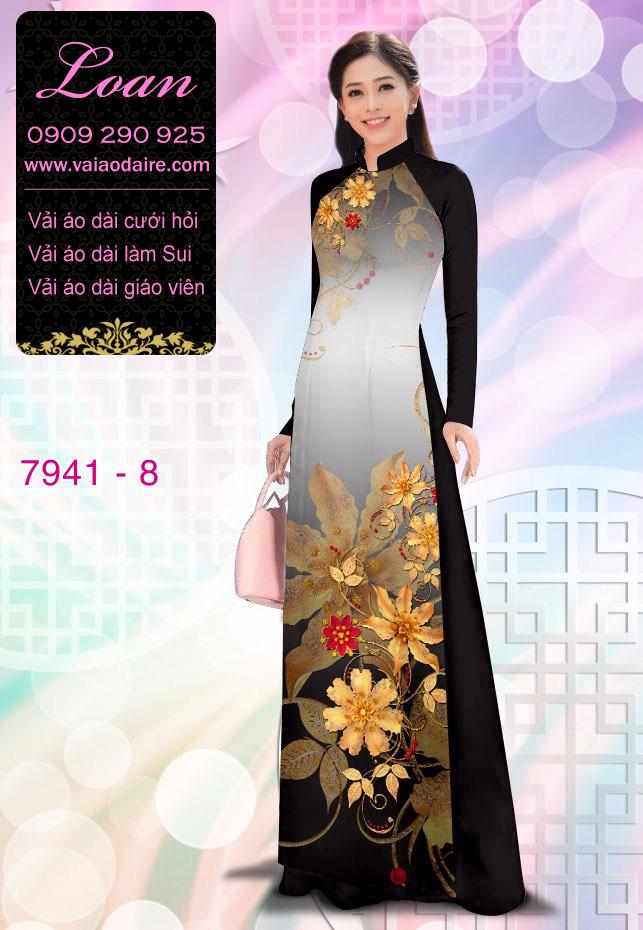 Vải áo dài hoa 3D Vải áo dài hoa 3D