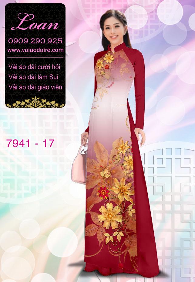 Vải áo dài hoa 3D Vải áo dài hoa 3D