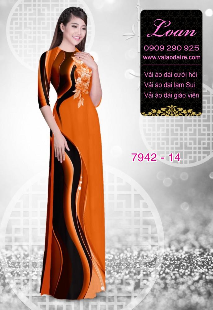 Vải áo dài hoa 3D