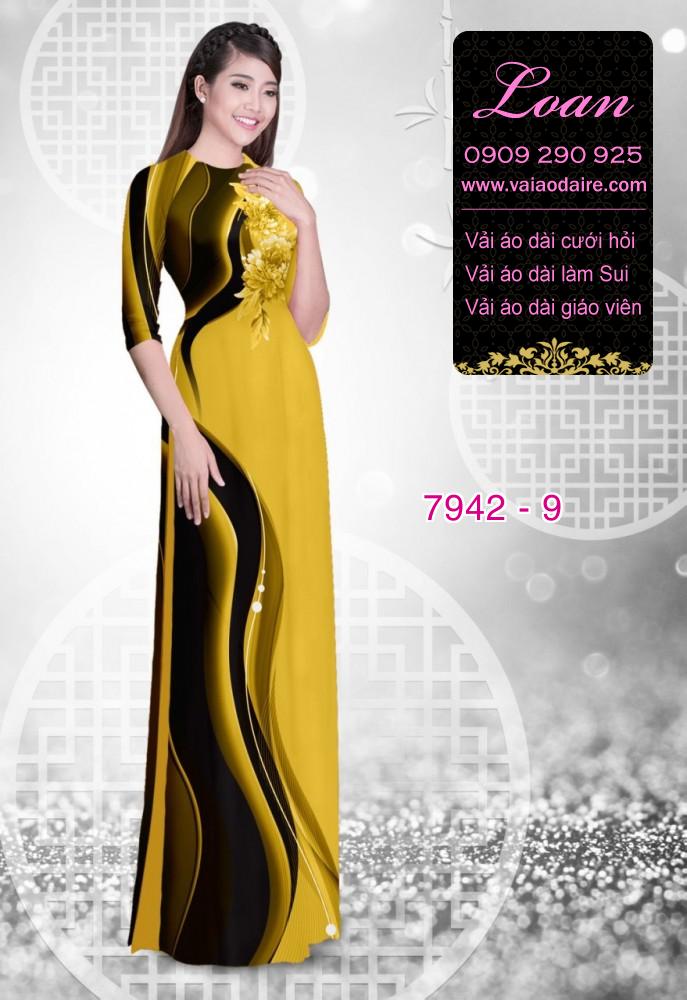 Vải áo dài hoa 3D