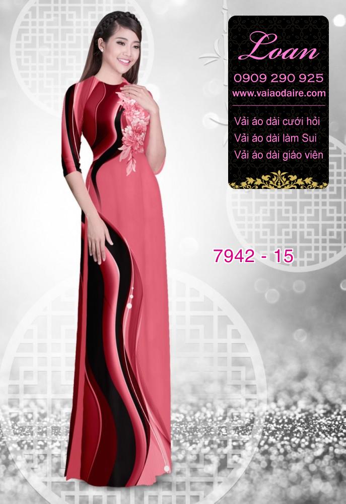 Vải áo dài hoa 3D