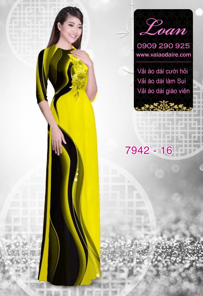 Vải áo dài hoa 3D
