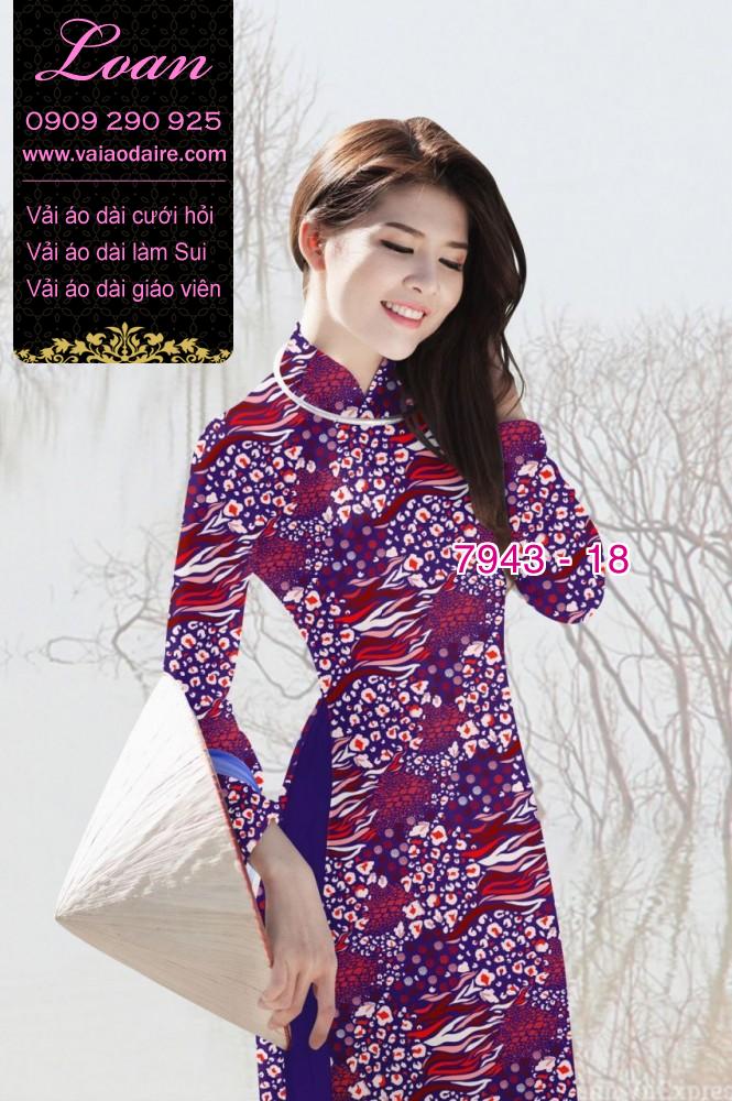 Vải áo dài hoa nhí