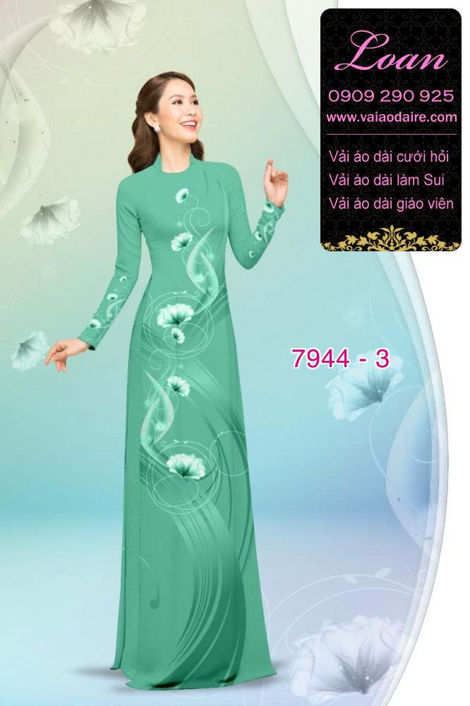 Vải áo dài hoa 3D