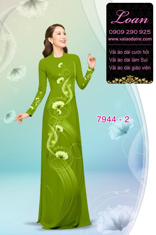 Vải áo dài hoa 3D